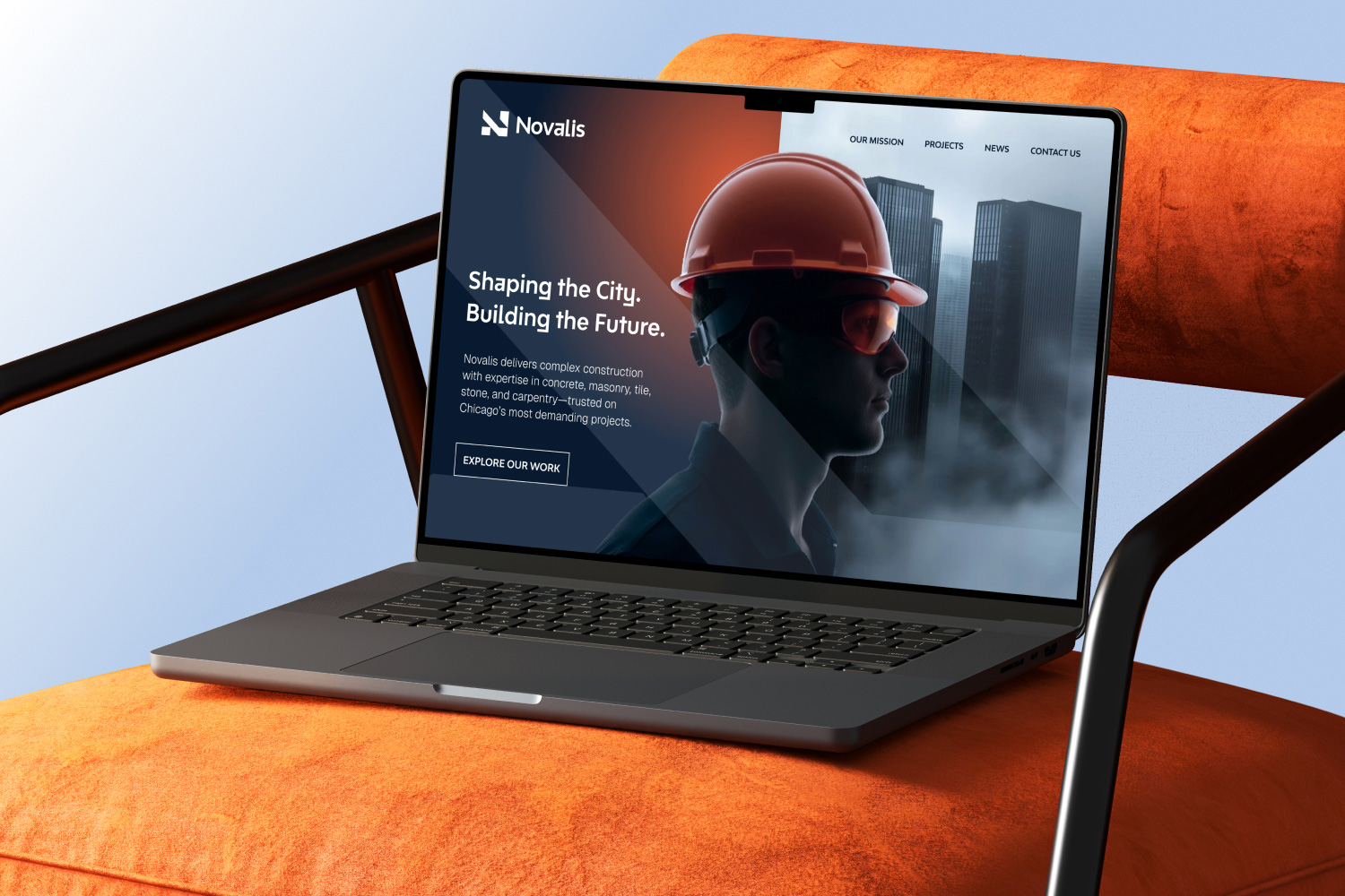 Construction worker branding concept