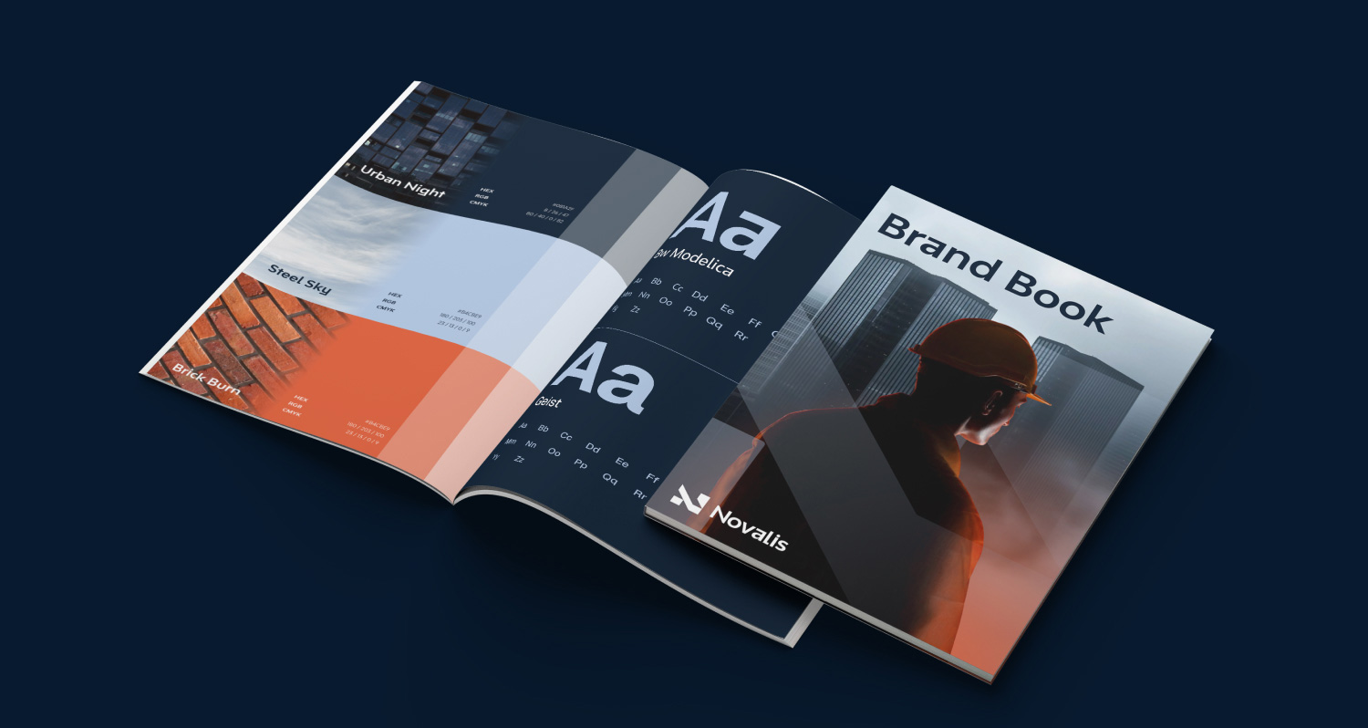 Construction company brand book layout
